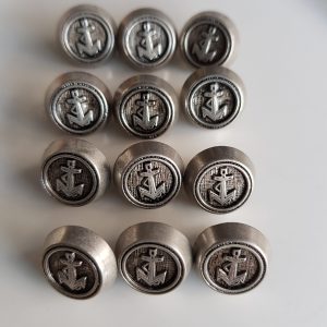 Zilverkleurige knopen 12 stuks