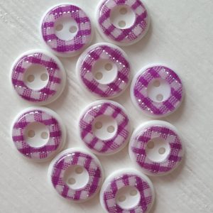 Paarse witte knoopjes 10 stuks