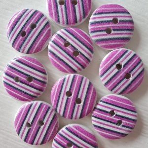 Paarse - roze houten knopen 10 stuks
