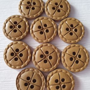 Bruine kurk knopen 10 stuks