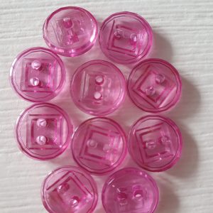 Roze doorzichtige knopen 10 stuks