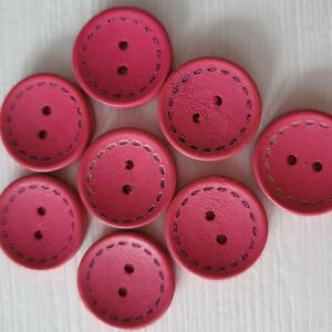 Roze houten knopen 8 stuks