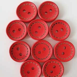 Rode houten knopen 10 stuks