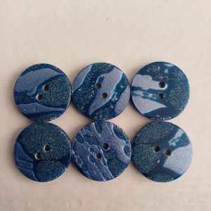 Blauwe knopen 6 stuks