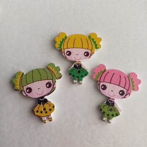 Houten knopen meisjes 3 stuks
