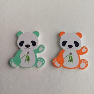 Houten knopen panda 2 stuks