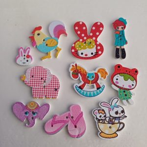 Houten knopen 10 stuks