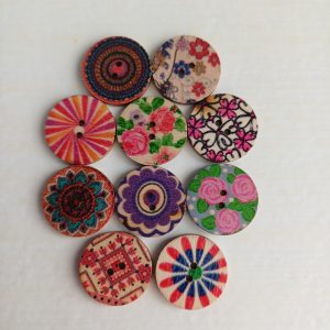 Houten knopen 10 stuks nr. 1