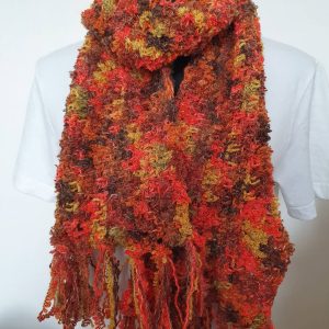 Gehaakte sjaal bruin oranje geel