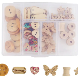 Doosje blank houten knopen