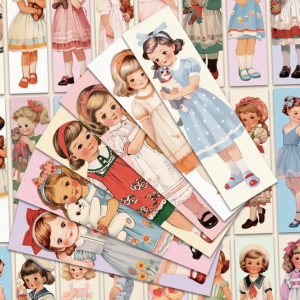 Boekenleggers retromeisjes 5 stuks