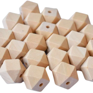 Houten hexagon kralen 10 stuks
