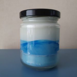 Blauwe lavendel kaars