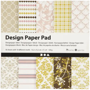 Design paper pad barok geel