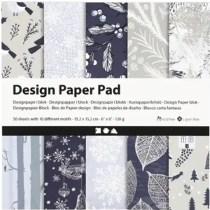 Design paper pad winter zwart - wit