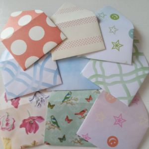 Pastel mini enveloppen 9 stuks