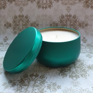 Groene pot met deksel soja kaars