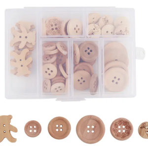 Doosje blank houten knopen