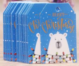 Kerst labels - tags 10 stuks