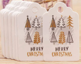 Kerst labels - tags 10 stuks
