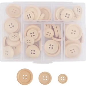 Doosje blank houten knopen