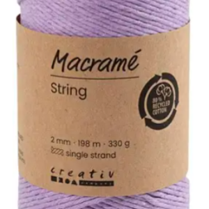 Macramé koord 2 mm 198 m paars