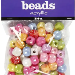 Gekleurde, vierkante kralen 90 stuks